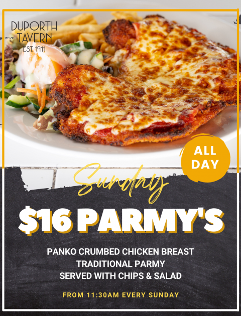 Sunday $16 Parmys